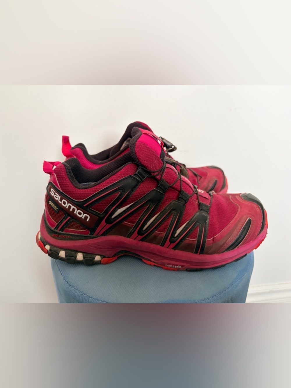Salomon Women's XA PRO 3D GTX hiking shoes in a beet red color - 8.5